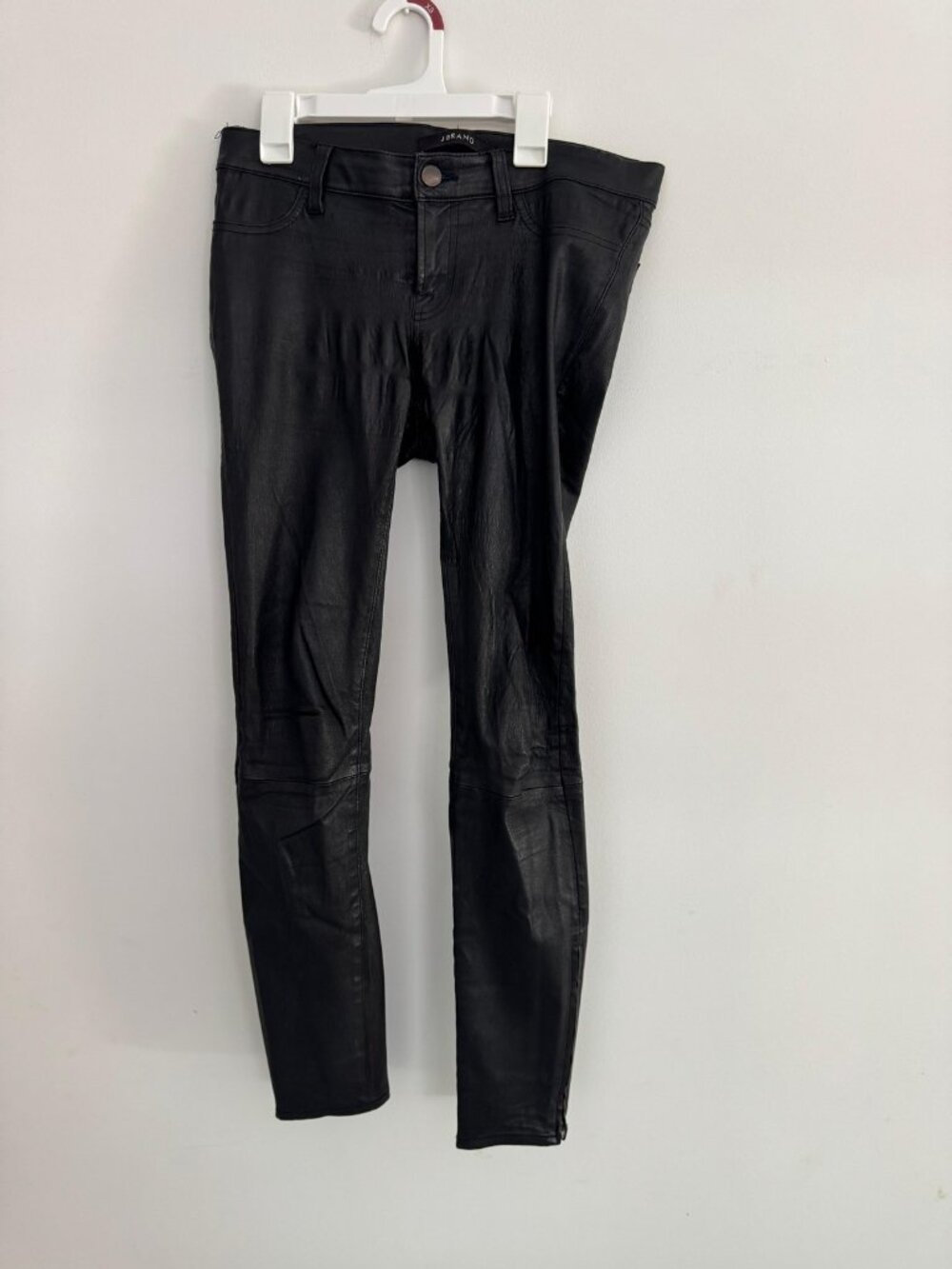 J Brand Black Leather Skinny Pants Size 26